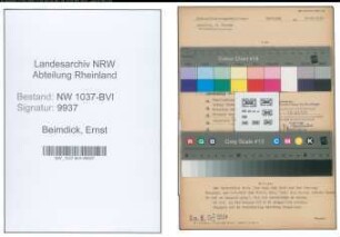 Entnazifizierung Ernst Beimdick , geb. 02.12.1896 ()