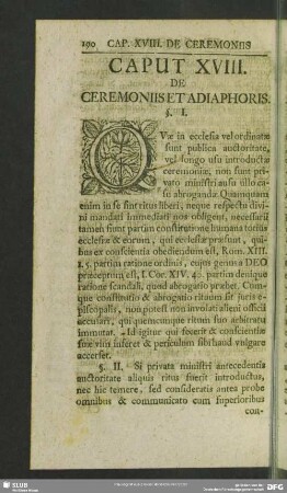 Caput XVIII. De Ceremoniis Et Adiaphoris