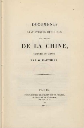 Documents statistiques officiels sur l'Empire de la Chine