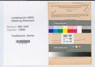 Entnazifizierung Aenne Huelsbusch, geb. 08.04.1896 (Postassistentin)
