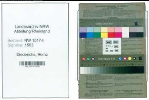 Entnazifizierung Heinz Diederichs , geb. 23.12.1919 (Schlosser)