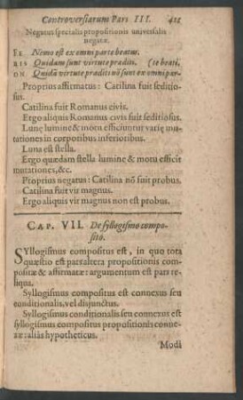 Cap. VII. De syllogismo composito.