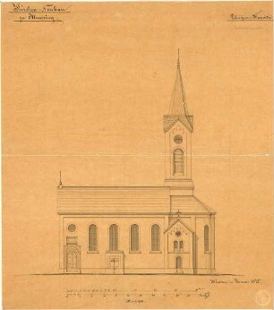 Klumpp, Karl F. A.; Ottmaring; Kirchen-Neubau - Aufriss