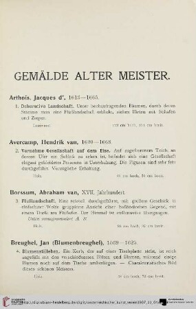 Gemälde alter Meister (Nr. 1-78)