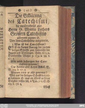 Von dem Catechismo insgemein.
