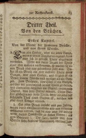 Dritter Theil. Von den Brüchen.