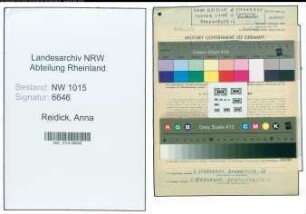 Entnazifizierung Anna Reidick , geb. 10.09.1888 (Kauffrau)
