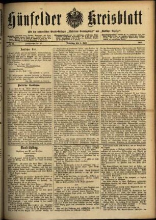 Ausgabe vom Dienstag, den 01. Juli 1913.
