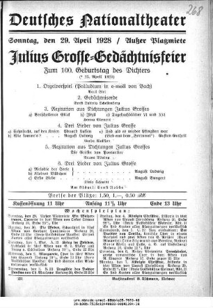 Julius Grosse-Gedächtnisfeier