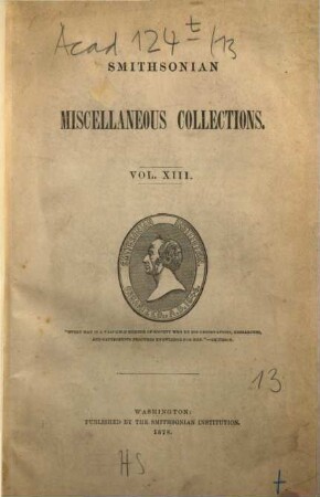 Smithsonian miscellaneous collections, 13