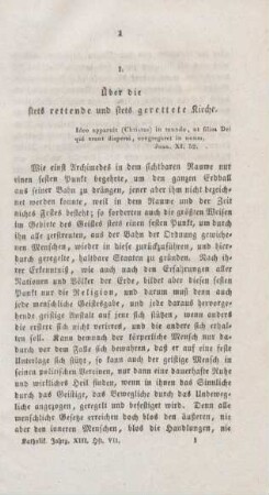 1-19 Ueber die stets rettende und stets gerettete Kirche