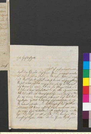 Brief von Kirms, Franz an Goethe, Johann Wolfgang von