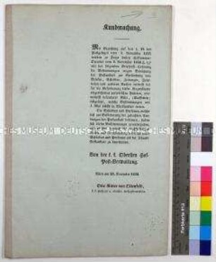 Briefpostordnung für das Kaiserreich Österreich