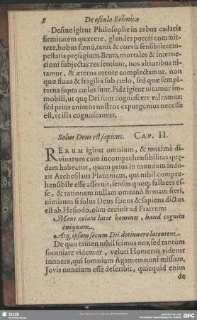 Solus Deus est sapiens. Cap. II.