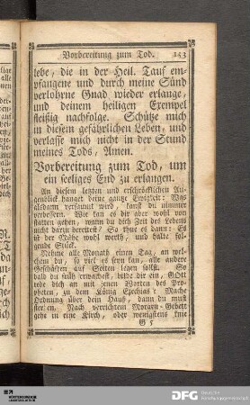 Vorbereitung zum Tod.