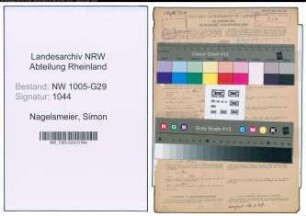 Entnazifizierung Simon Nagelsmeier , geb. 05.09.1890 (Bahnsekretaer)