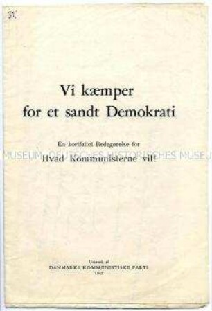 Illegale Publikation der Dänischen Kommunistischen Partei aus der Zeit der deutschen Besatzung