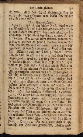 Von Uneinigkeiten.