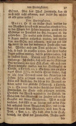 Von Uneinigkeiten.