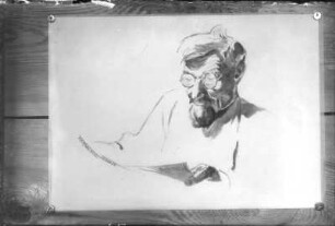 Hans Richter beim Lesen
