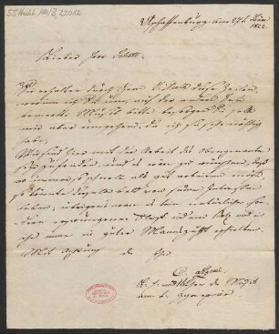 Brief an B. Schott's Söhne : 27.01.1822
