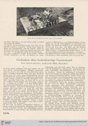Gedanken über bodenständige Gartenkunst