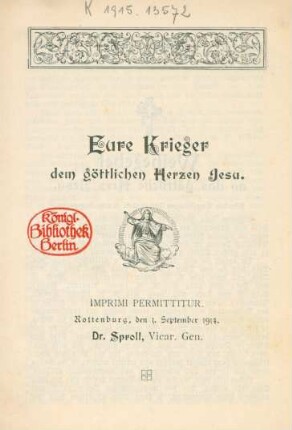 Eure Krieger dem göttlichen Herzen Jesu