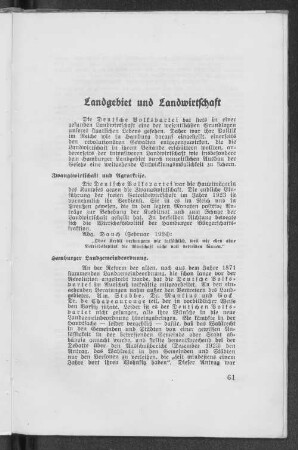 Landgebiet und Landwirtschaft