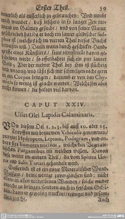 CAPUT XXIV. Usus Olei Lapidis Calaminaris.