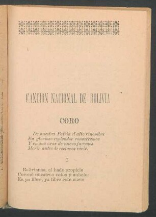 Canción nacional de Bolívia