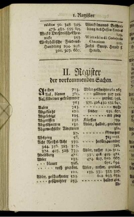 II. Register der vorkommenden Sachen.