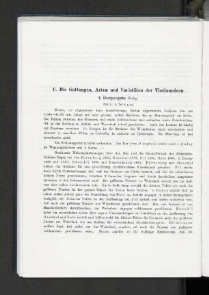 C. Die Gattungen, Arten, und Varietäten der Tintinnodeen.