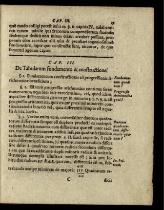 Cap. III. De Tabularum fundamento & constructione.