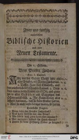 Zwey und Funfzig auserlesene biblische Historien aus dem Neuen Testamente
