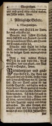 I. Alltägliche Gebete.