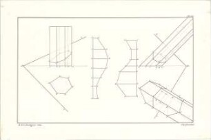 Reiffenstuel, Carl; Stuttgart; Studienarbeiten aus der darstellenden Geometrie - Geometrische Darstellungen