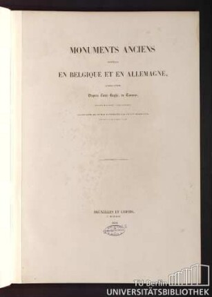 Monuments anciens recueillis en Belgique et en Allemagne