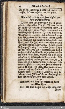 §. 36. Als welcher die Haupt-Freudigkeit gegen Gott würcket