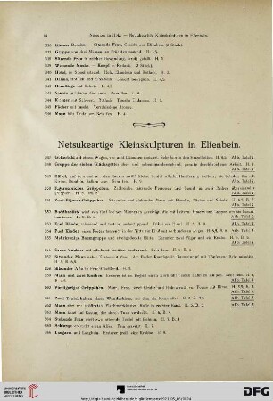 Netsukeartige Kleinskulpturen in Elfenbein (Nr. 347-409)