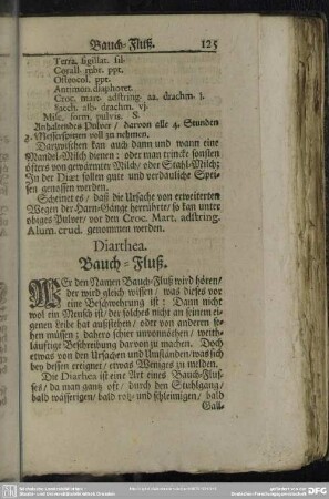 Diarthea. Bauch-Fluß
