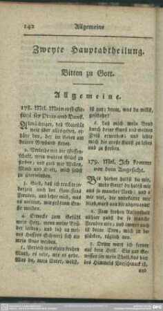 Zweyte Hauptabtheilung. Bitten zu Gott