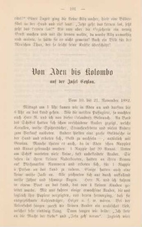 Von Aden bis Kolombo auf der Insel Ceylon