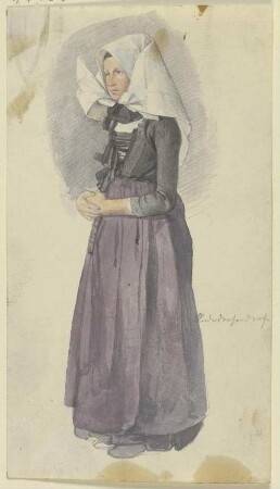 Frau mit Haube