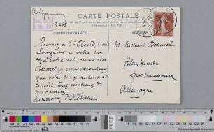Postkarte an Richard Dehmel