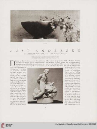 Just Andersen : kunsthandværker, billedhugger, maler