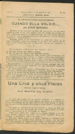 1921005194: Una cruz y unas flores : (novela original inédita)
