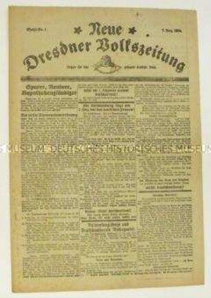 Sonderdruck der "Dresdner Volkszeitung" zur Reichstagswahl 1924