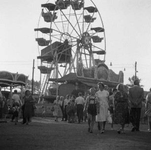 Rummel auf der Dresdner Vogelwiese Fučikplatz. Riesenrad