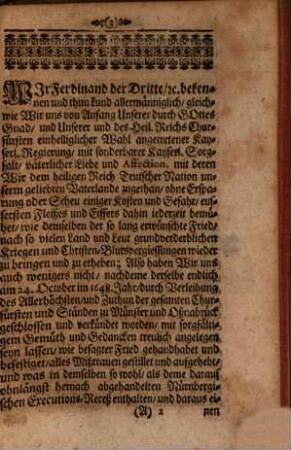 Reichs-Abschied zu Regenspurg 1654. : [... Gegeben in Unser und des Heil. Reichs Stadt Regenspurg den 17. Tag des Monats Maii Anno 1654. ...]