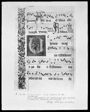 Antiphonarium — Initiale V, darin der Apostel Matthäus und Matthias